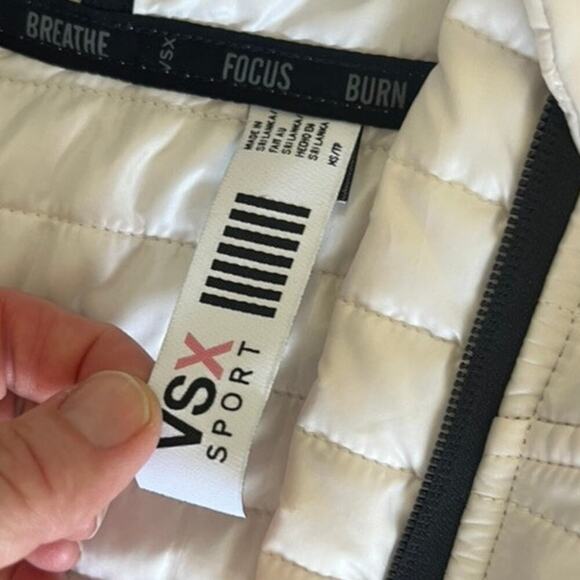 EUC Victorias Secret Sport jacket soft sleevs black white zip up hoodie VS sz XS - Picture 3 of 7